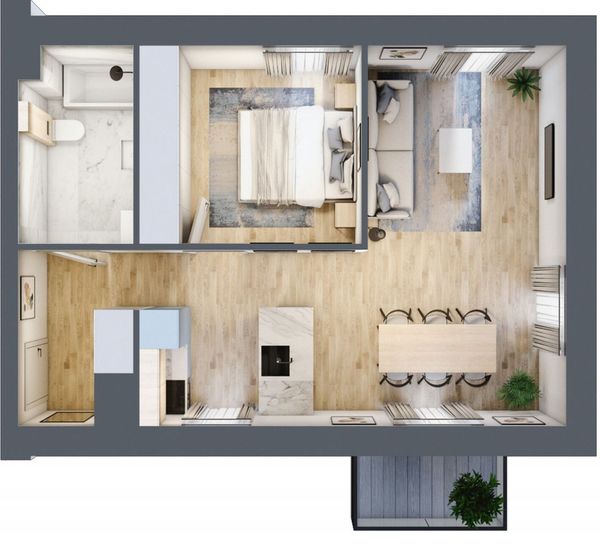 Rzut Mieszczańska Park - Mieszkanie na sprzedaż, Wrocław, Śródmieście, 1013025  PLN