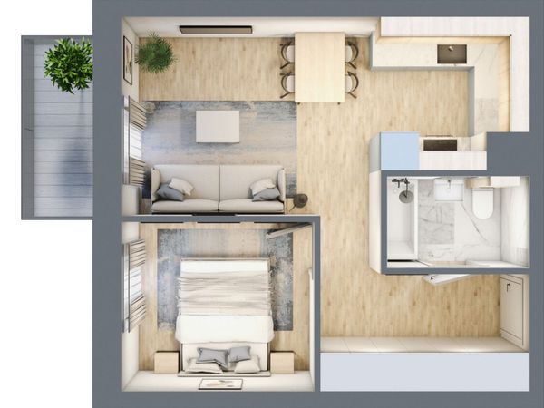 Rzut Mieszczańska Park - Mieszkanie na sprzedaż, Wrocław, Śródmieście, 779640  PLN