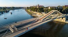 Otwarcie futurystycznej kładki Kazimierz–Ludwinów w centrum Krakowa już w niedzielę [FILM]