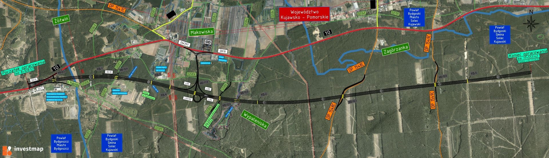 Trwa budowa odcinka drogi ekspresowej S10 Bydgoszcz Park Przemysłowy (Emilianowo) – Solec Kujawski 