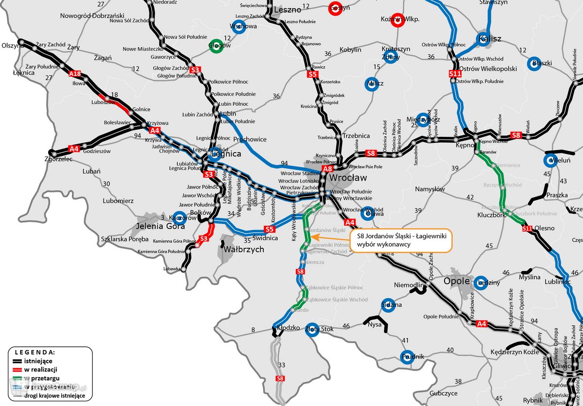 Wizualizacja Droga ekspresowa S8 (odcinek: Wrocław/Magnice - Kłodzko) dodał Orzech 