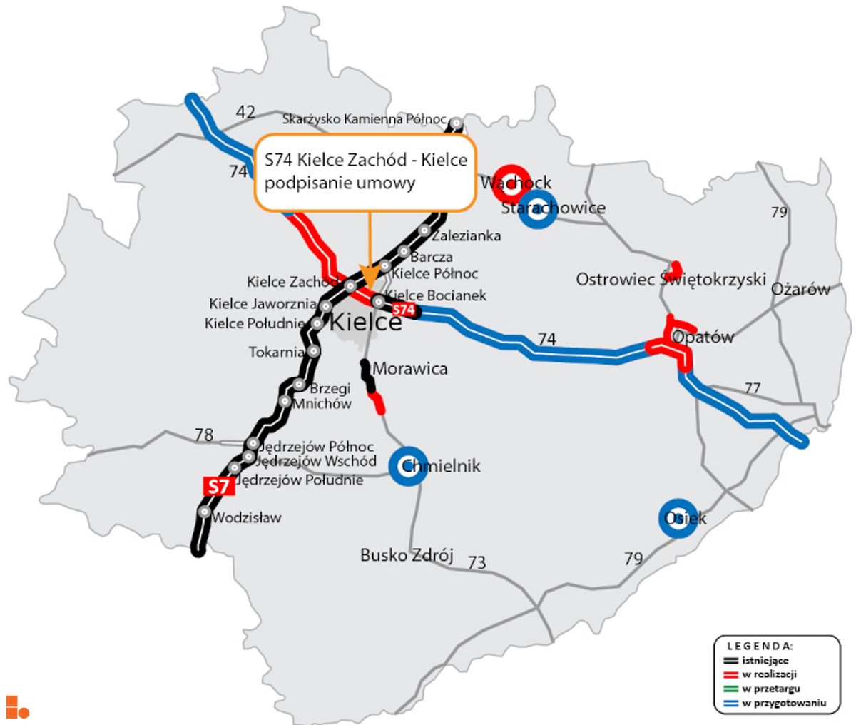 Wizualizacja S74 Kielce Zachód – Kielce (DK73) dodał Wojciech Jenda