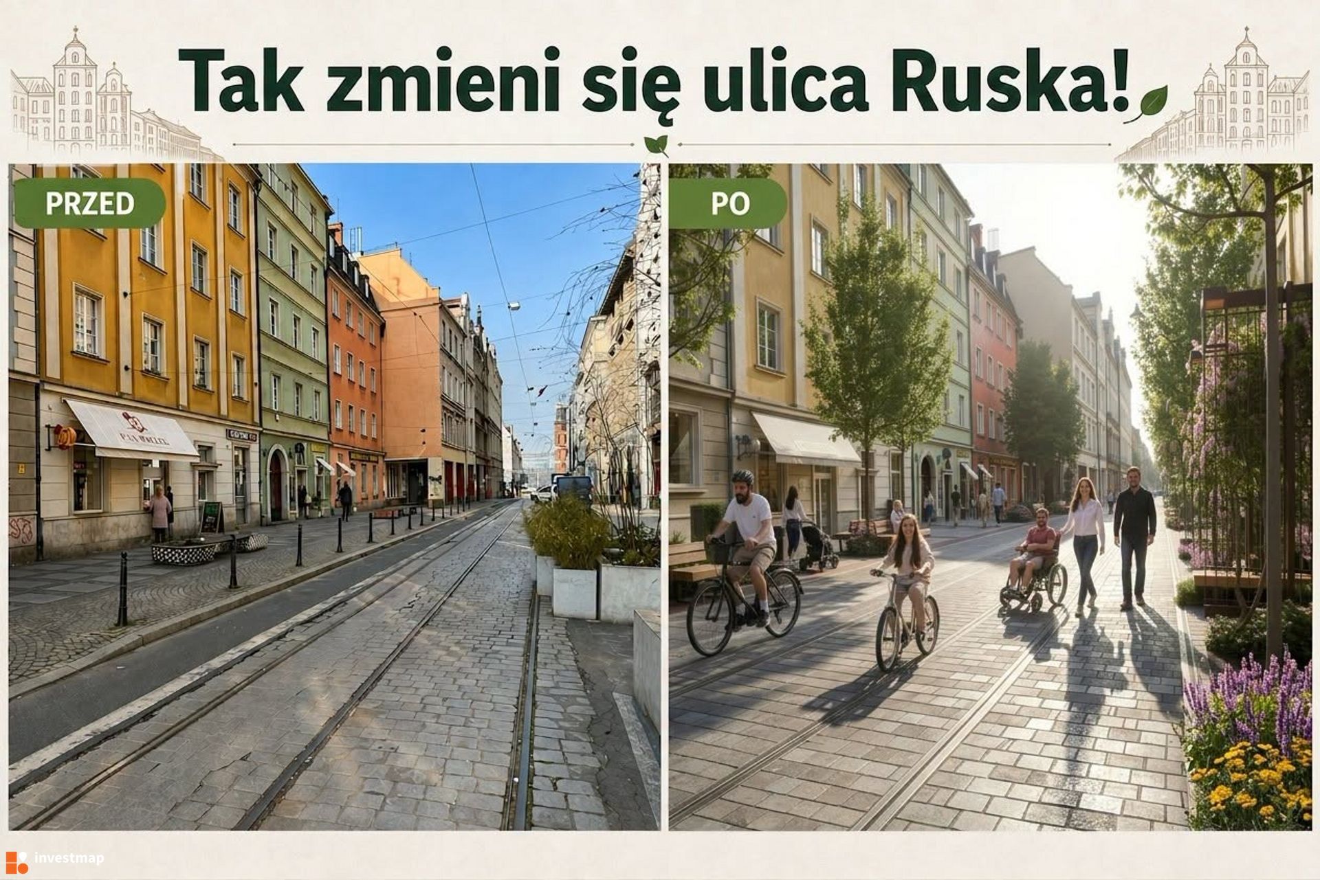 Historyczna ulica Ruska we Wrocławiu przejdzie zieloną metamorfozę. Będą zmiany w organizacji ruchu 
