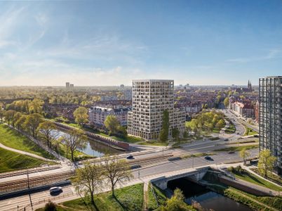 Nad Odrą we Wrocławiu powstanie 17-kondygnacyjna kaskadowa wieża [WIZUALIZACJE]