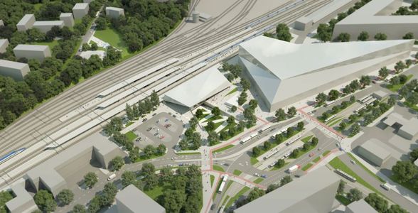 Trwa budowa nowego dworca kolejowego Olsztyn Główny [FILM + WIZUALIZACJE]