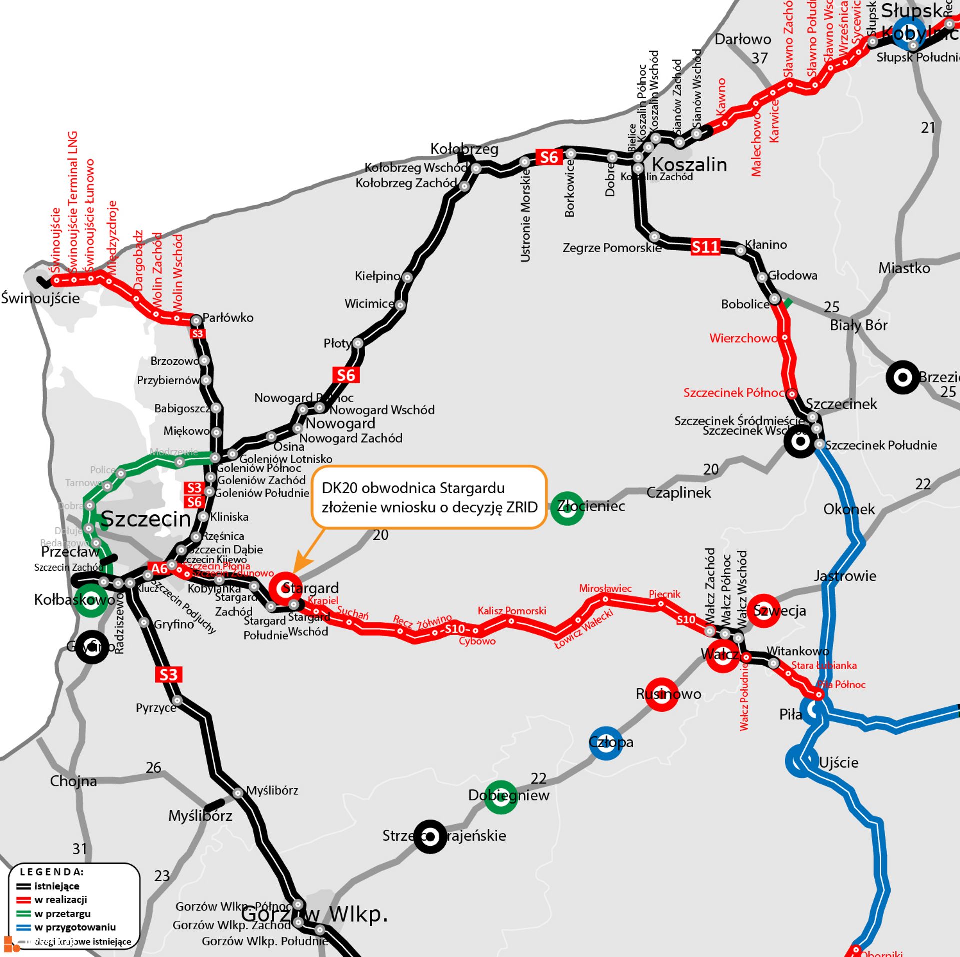 Pod Szczecinem powstaje obwodnica Starogardu, w ciągu DK20 