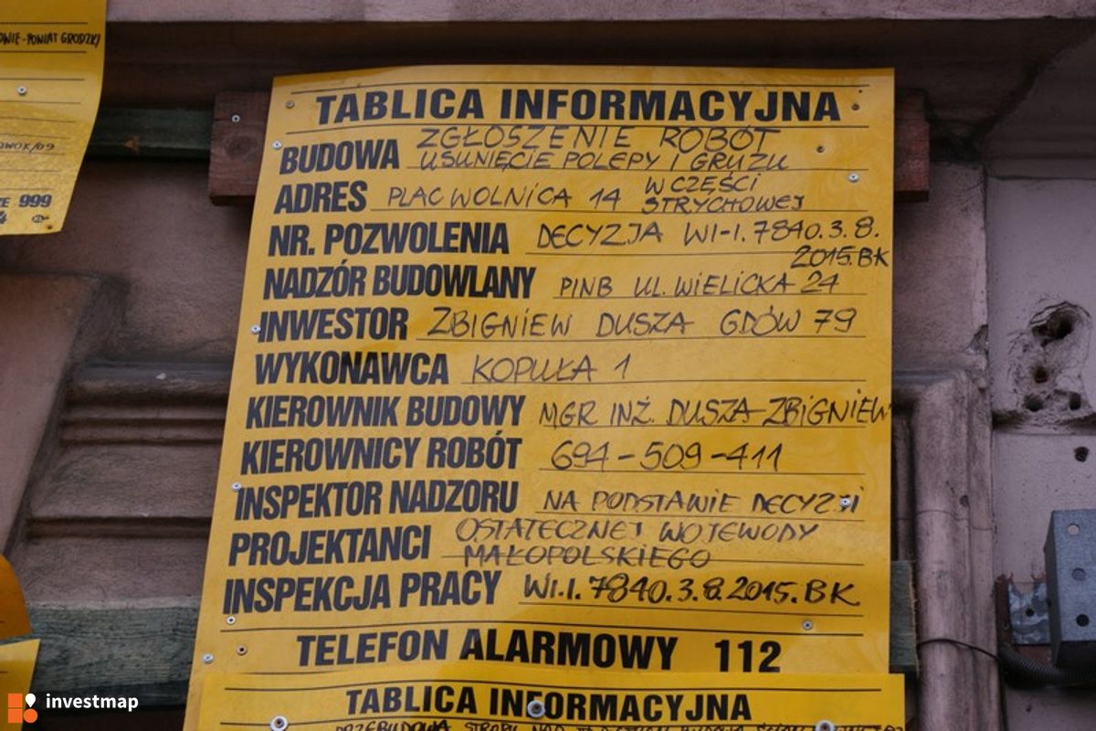 Zdjęcie [Kraków] Remont Kamienicy, Plac Wolnica 14 fot. Damian Daraż 