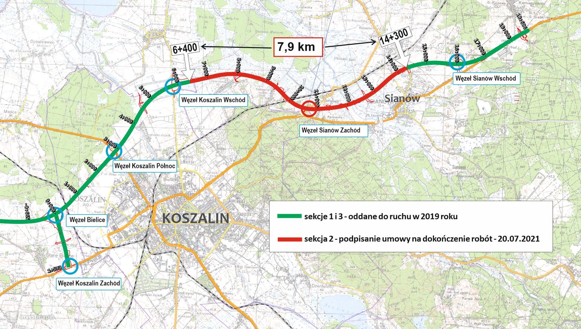 Trwają prace na budowie odcinka drogi S6 – obwodnicy Koszalina 