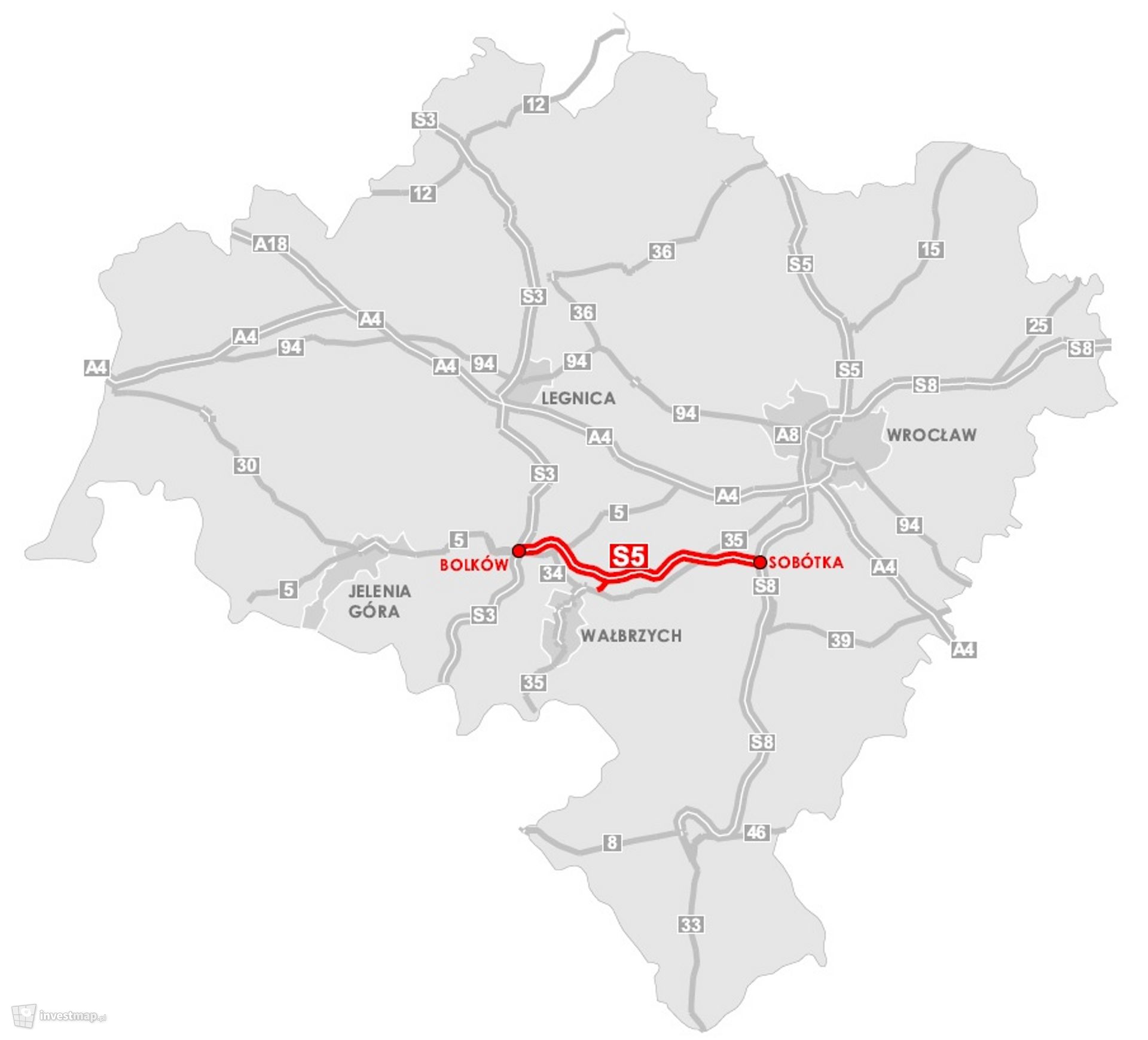 GDDKiA wskazała wariant budowy trasy ekspresowej S5 Sobótka - Świdnica - Bolków 