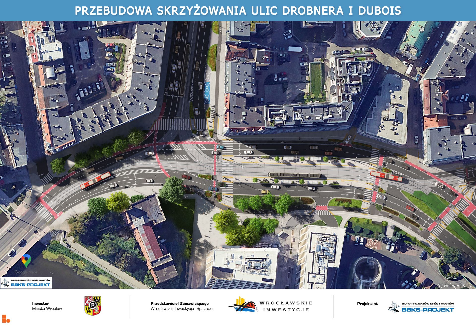 Trwa przebudowa węzła przesiadkowego Dubois–Drobnera we Wrocławiu 