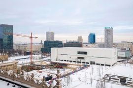 Budowa nowej siedziby TR Warszawa postępuje mimo mrozów [FILMY+ZDJĘCIA+WIZUALIZACJE]