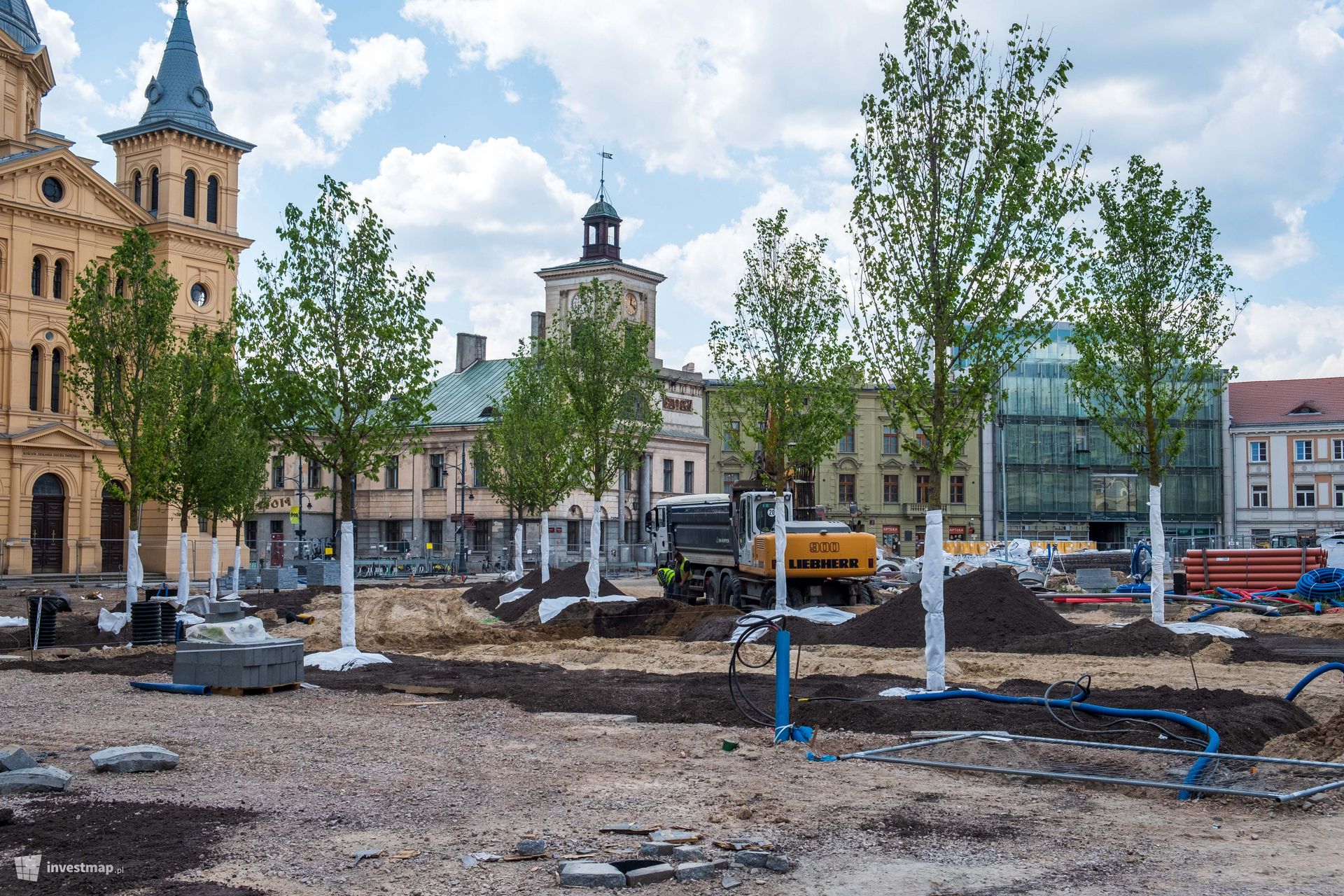 W centrum Łodzi trwają prace przy przebudowie najważniejszego placu w tym mieście – Placu Wolności 