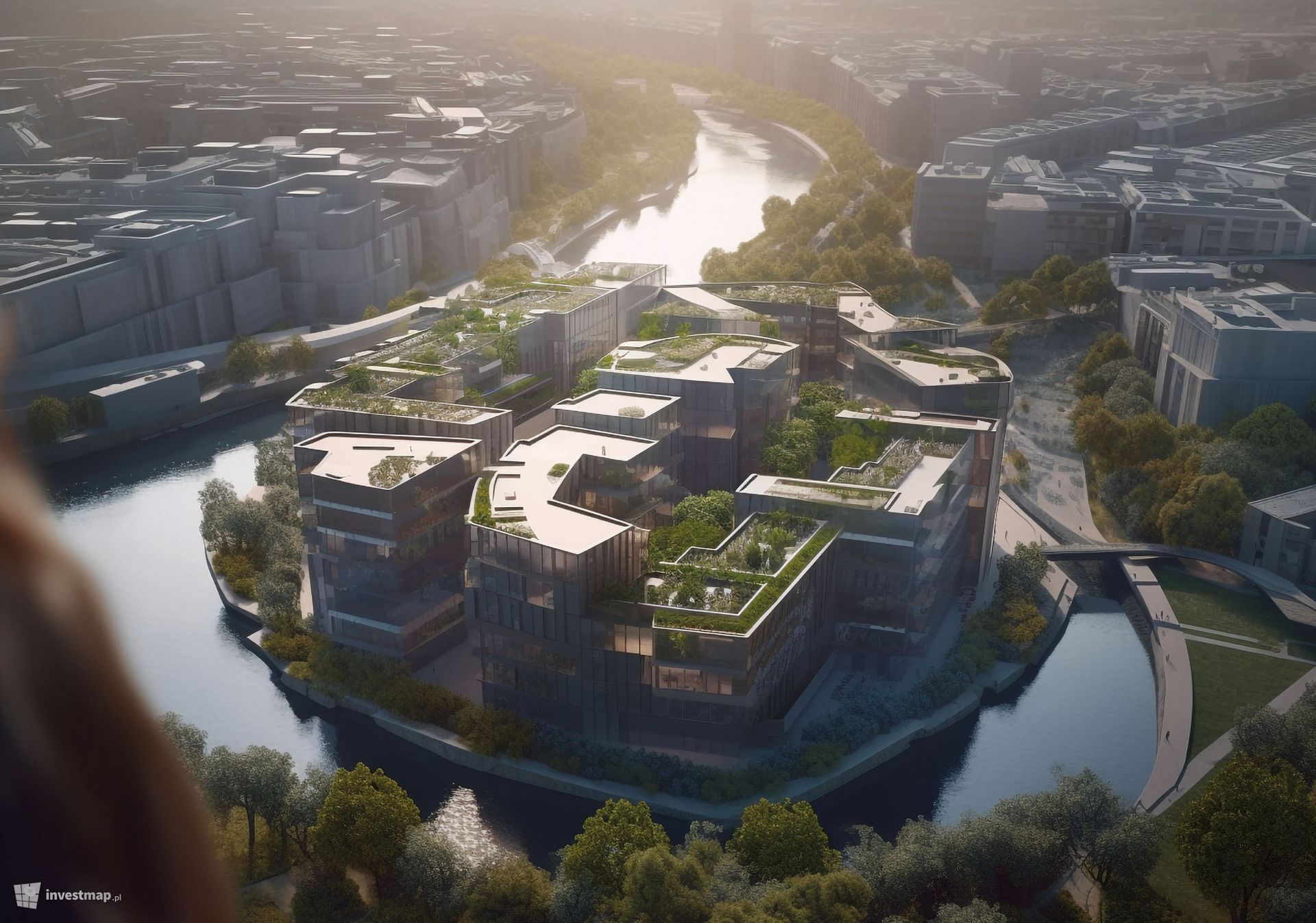 Futurystyczna wizja wyspy w centrum Wrocławia. Tak może wyglądać w przyszłości 