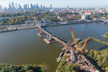 Nowy most pieszo-rowerowy połączył brzegi Wisły w Warszawie [FILM+ZDJĘCIA+WIZUALIZACJE]