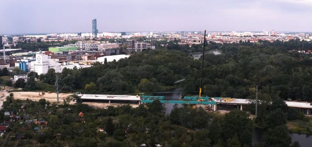 We Wrocławiu trwa budowa Alei Wielkiej Wyspy i nowych mostów przez Odrę i Oławę [FILM + ZDJĘCIA]