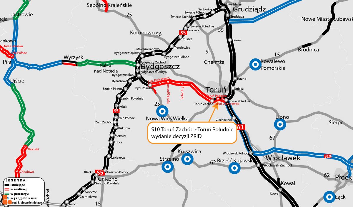 Wizualizacja S10 Toruń Zachód – Toruń Południe dodał Orzech 
