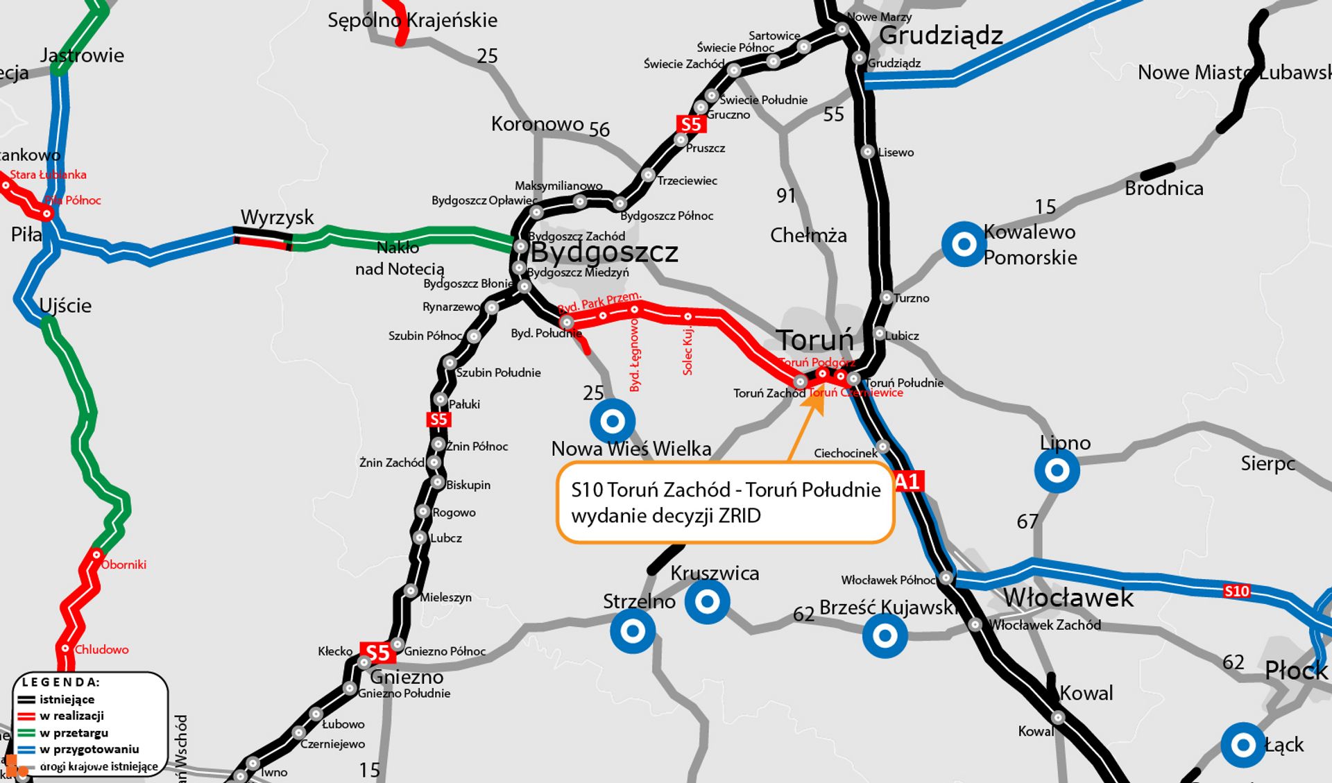 Można budować toruński odcinek S10 Toruń Zachód - Toruń Południe 