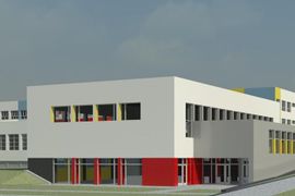 Przy Szkole Podstawowej nr 89 w Krakowie powstaje nowa, dwukondygnacyjna hala gimnastyczna wraz z zapleczem [ZDJĘCIA + WIZUALIZACJE]