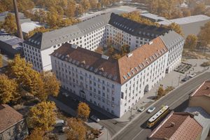 W Krakowie postępują prace na budowie nowego, dużego akademika Den Living [ZDJĘCIA + WIZUALIZACJE]