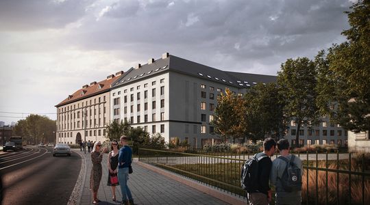 W Krakowie postępują prace na budowie nowego, dużego akademika Den Living [ZDJĘCIA + WIZUALIZACJE]