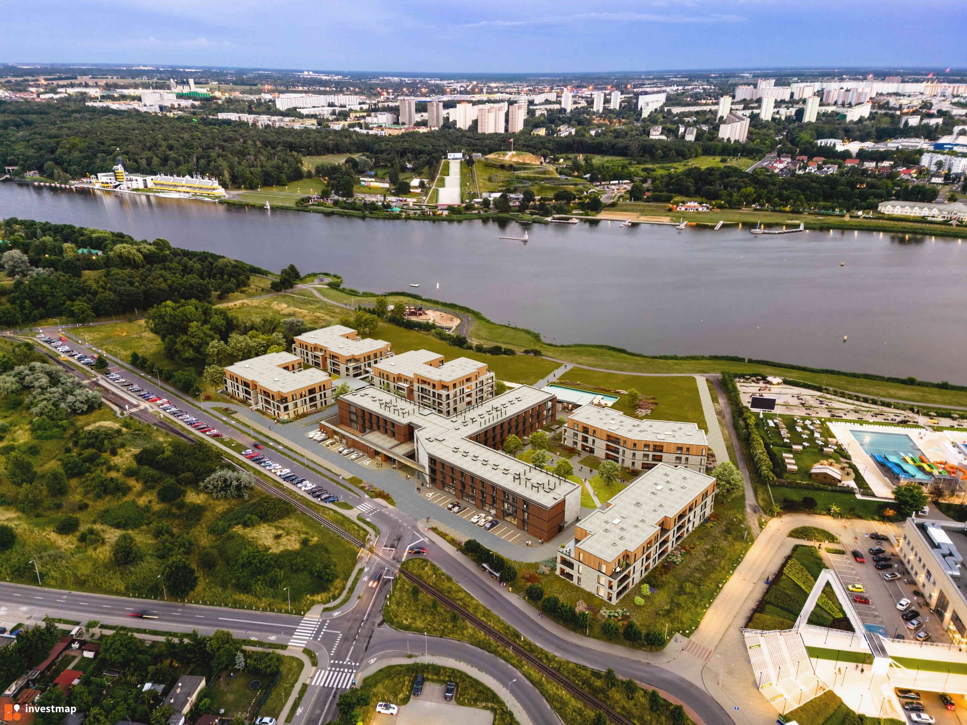 Kompleks apartamentowców Malta View w Poznaniu z ostatnią wiechą