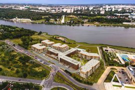 Kompleks apartamentowców Malta View w Poznaniu z ostatnią wiechą [ZDJĘCIA+WIZUALIZACJE]