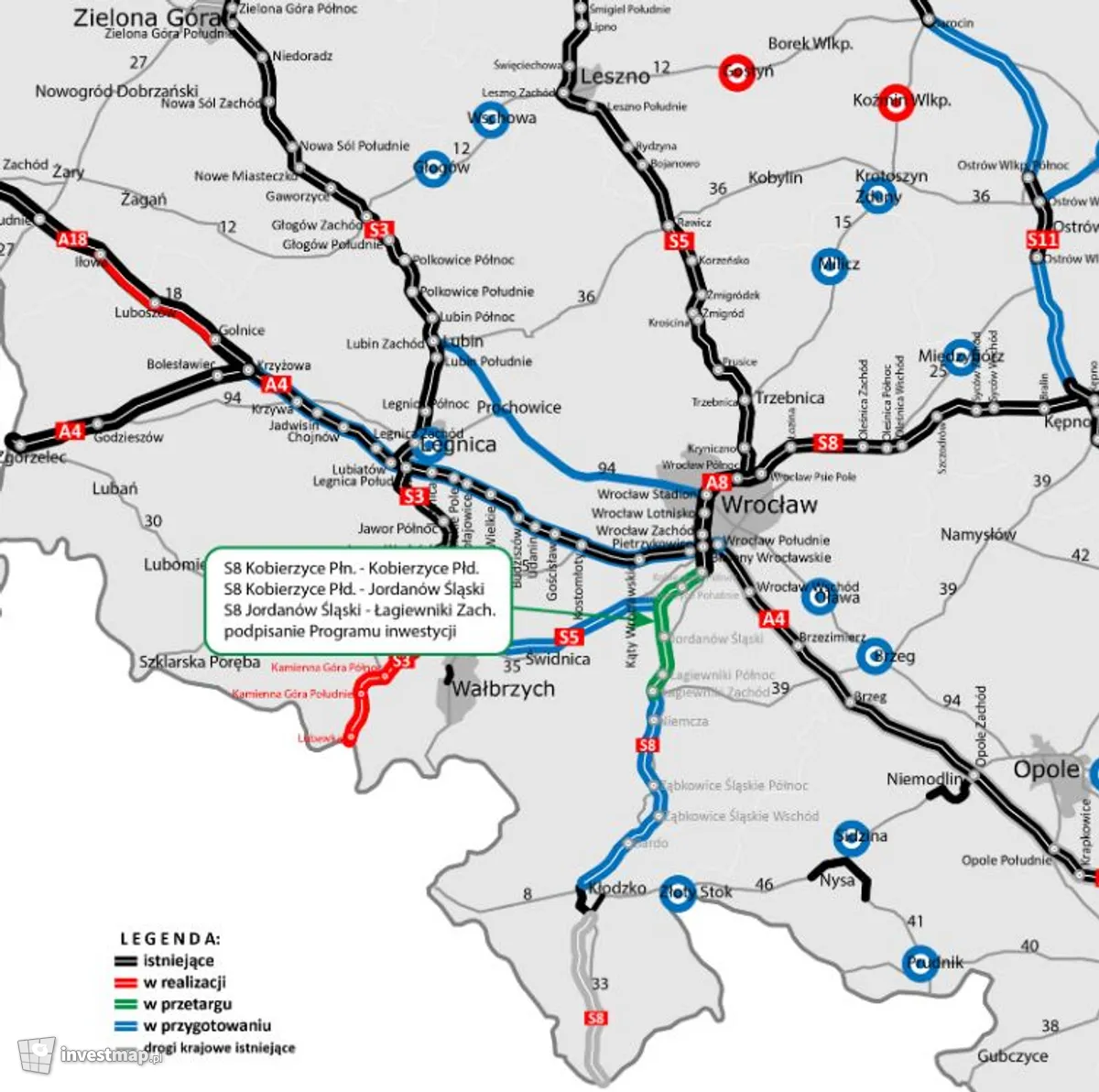 Wizualizacja S8 Kobierzyce Południe – Jordanów Śląski dodał Wojciech Jenda