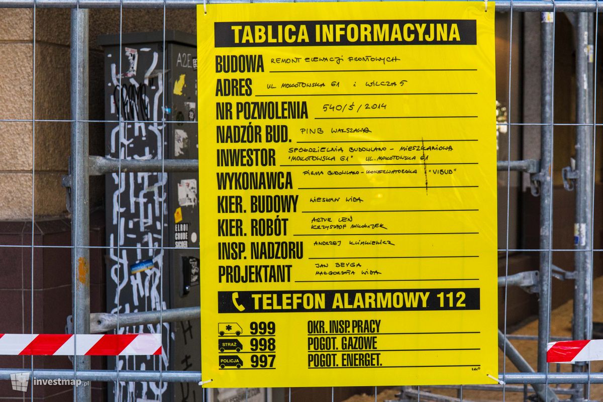 Zdjęcie [Warszawa] Remont Mokotowskiej 61 / Wilczej 5 fot. Jakub Zazula 