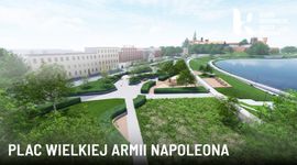 Kraków zazieleni Plac Wielkiej Armii Napoleona. Na 0,9 ha u stóp Wawelu powstanie nowa przestrzeń [WIZUALIZACJE]