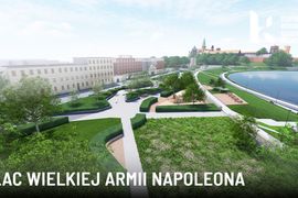 Kraków zazieleni Plac Wielkiej Armii Napoleona. Na 0,9 ha u stóp Wawelu powstanie nowa przestrzeń [WIZUALIZACJE]