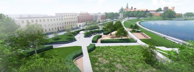 Kraków zazieleni Plac Wielkiej Armii Napoleona. Na 0,9 ha u stóp Wawelu powstanie nowa przestrzeń [WIZUALIZACJE]