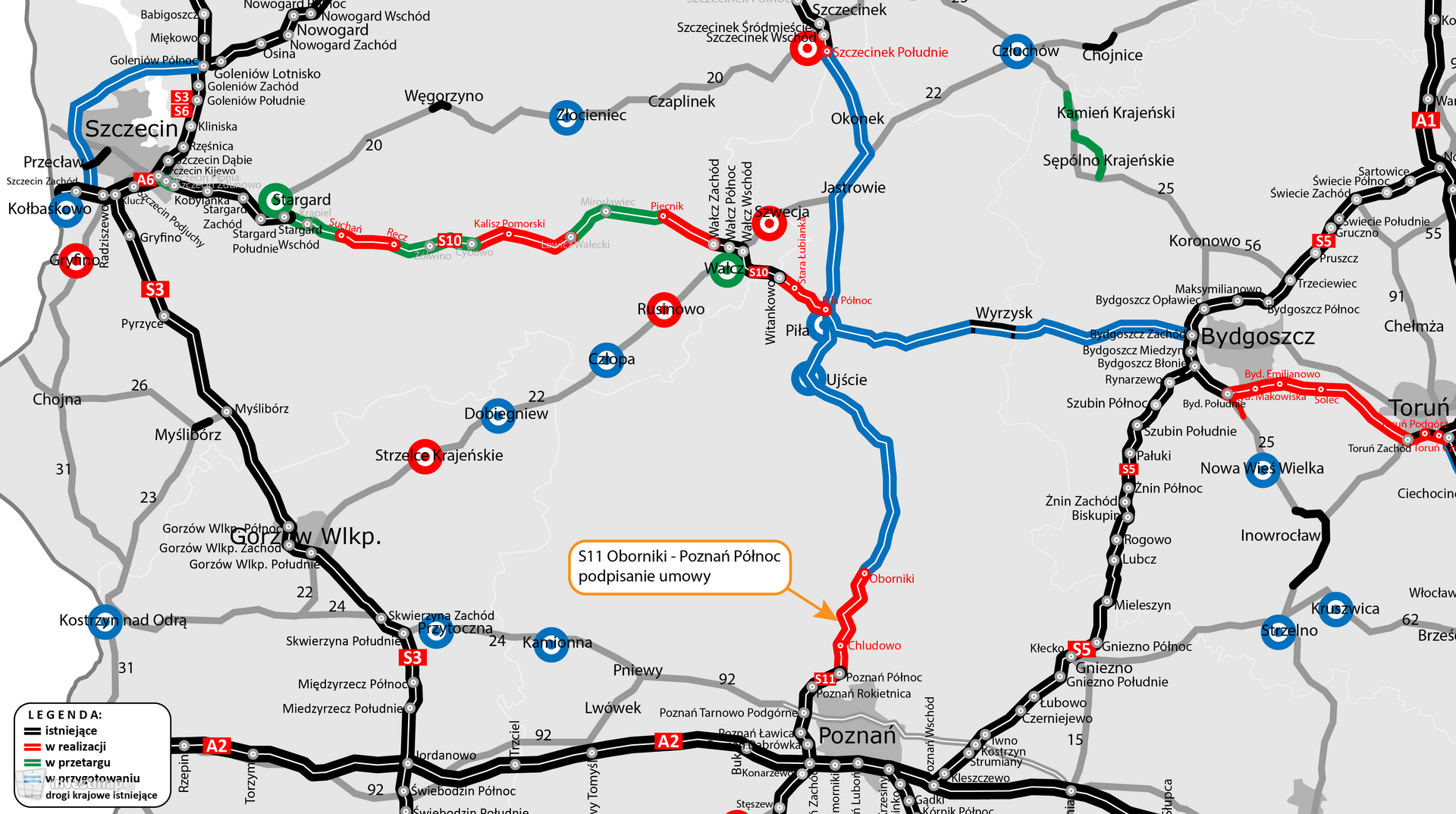 S11 Oborniki – Poznań Północ wraz z obwodnicą Obornik