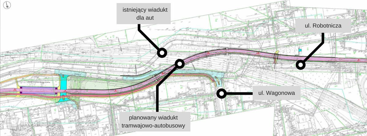 Wizualizacja Trasa autobusowo-tramwajowa na Nowy Dwór 