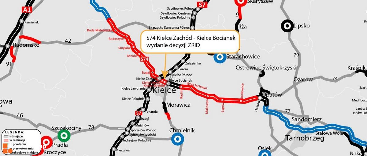 Wizualizacja S74 Kielce Zachód – Kielce (DK73) dodał Orzech 