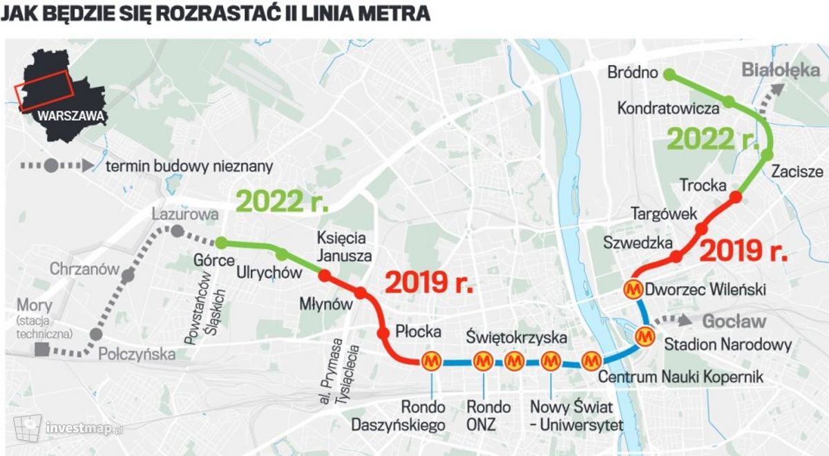 Wizualizacja Budowa 2 Linii  i rozbudowę  Metra Warszawa Płocka ||  