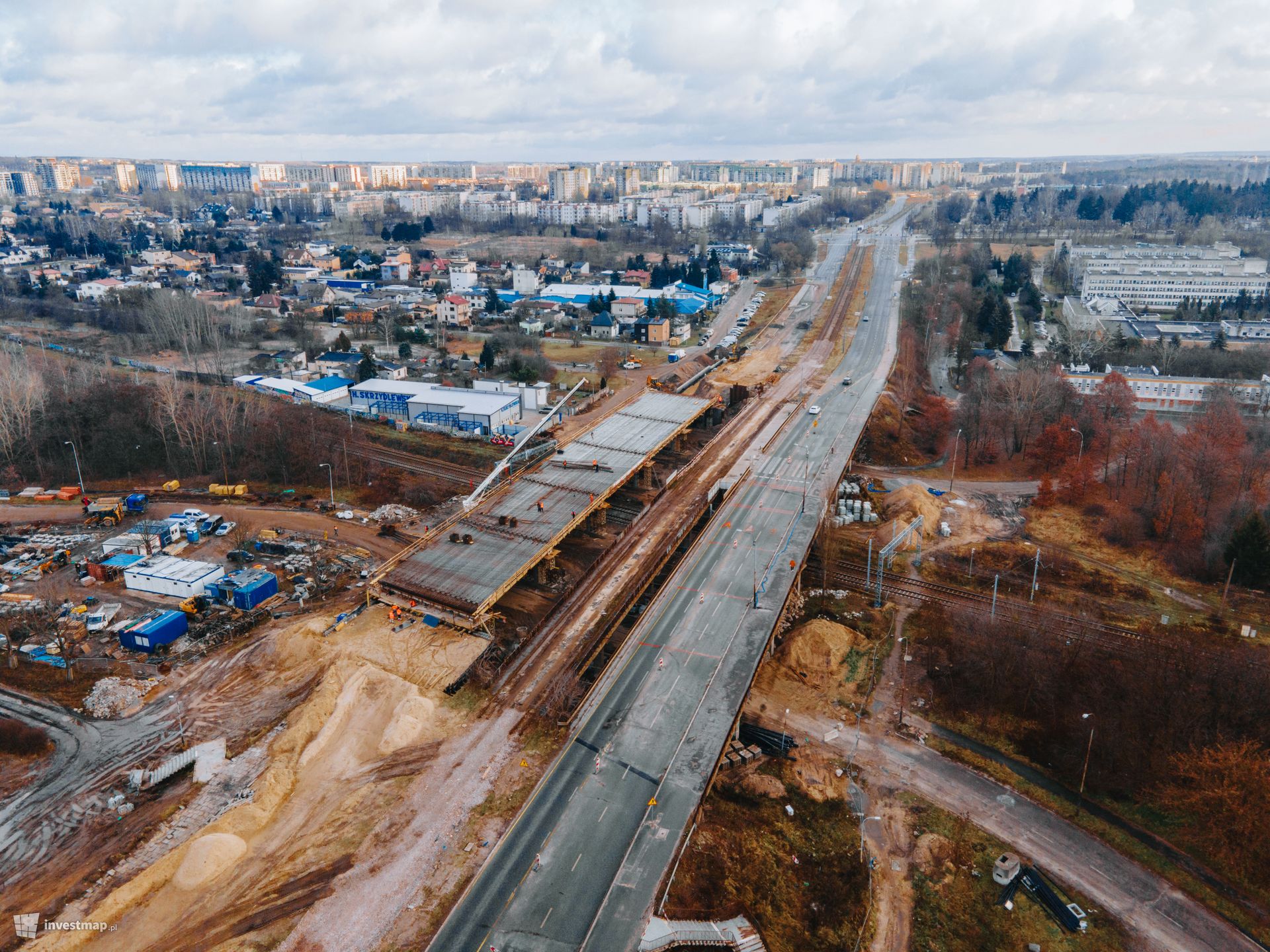 W Łodzi trwa modernizacja ulicy Przybyszewskiego i budowa nowych wiaduktów 