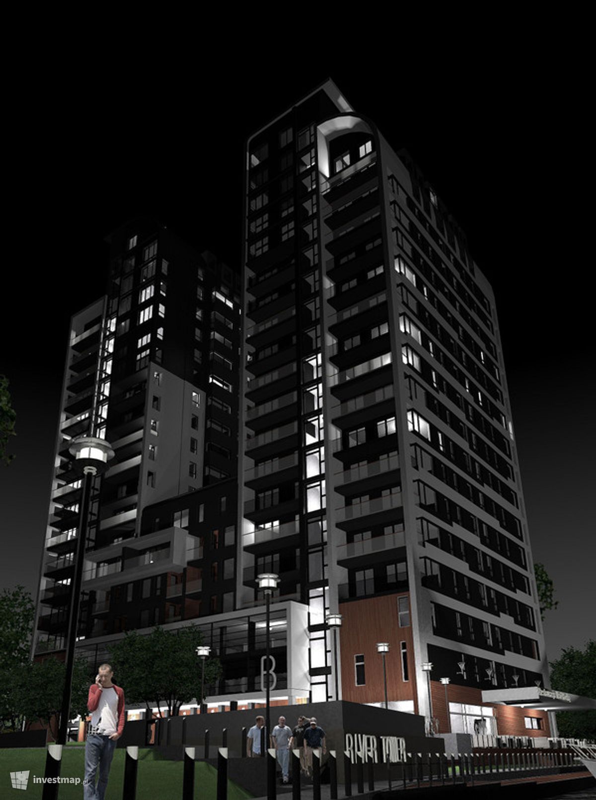 Wizualizacja [Bydgoszcz] Budynek wielorodzinny z apartamentami "River Tower" dodał Damian Daraż 