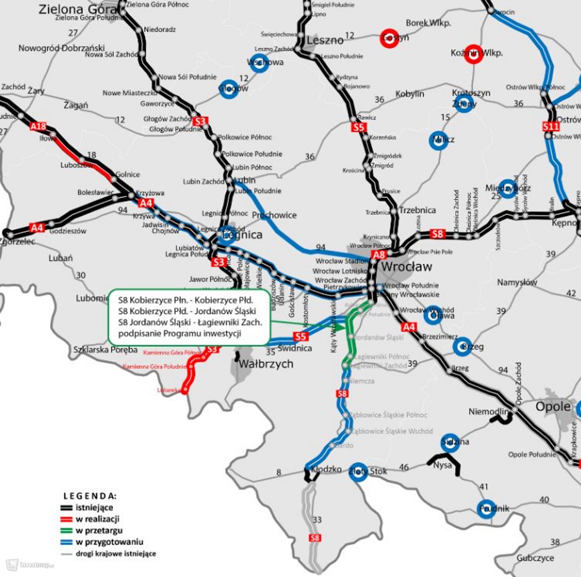 Otworzono oferty w przetargu na budowę trzech odcinków drogi ekspresowej S8 na Dolnym Śląsku