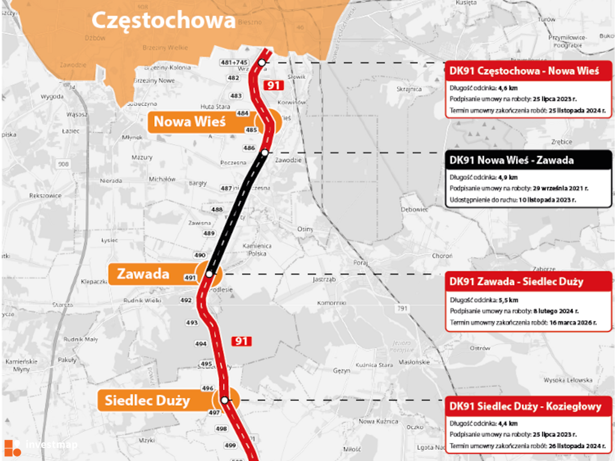 Wizualizacja DK 91 Zawada-Siedlec Duży dodał Wojciech Jenda