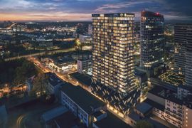 W centrum Katowic trwa budowa niemal 100 metrowa wieża O27. Luksusowy apartamentowiec wchodzi w kluczowy etap budowy [WIZUALIZACJE]