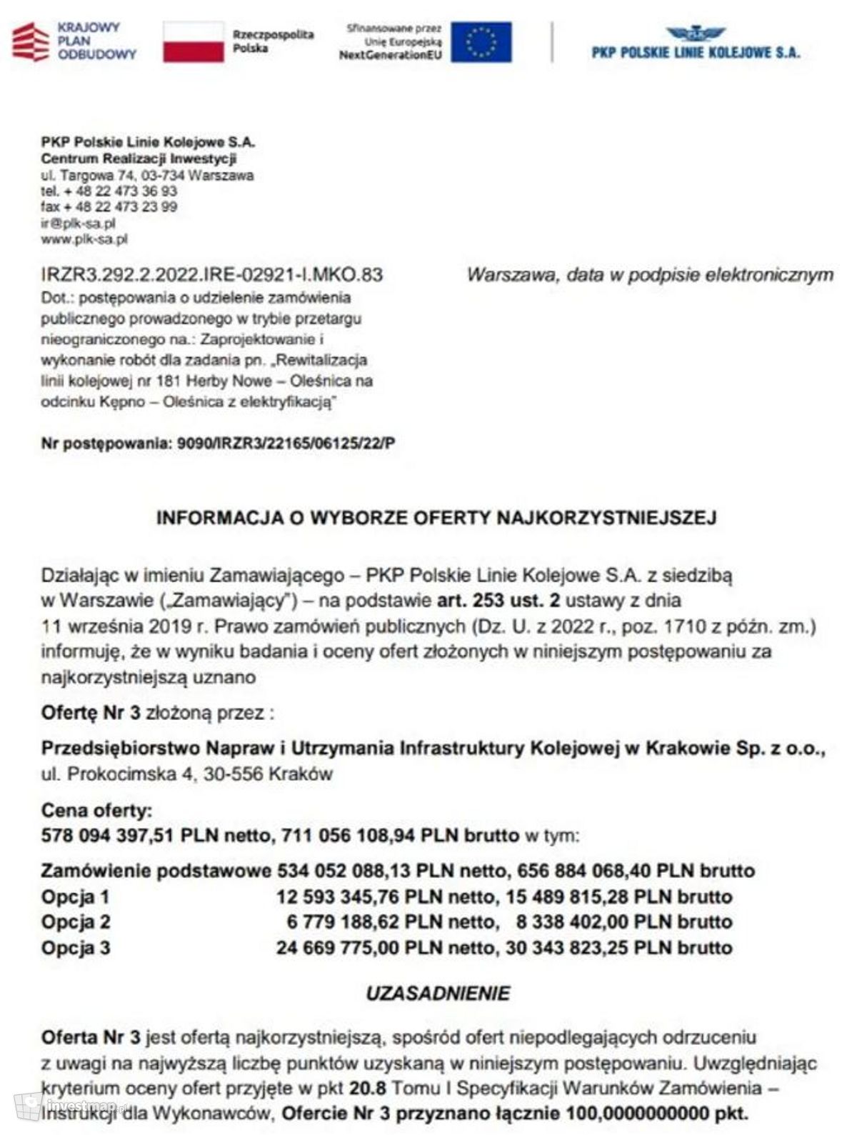 Wizualizacja Rewitalizacja linii kolejowej nr 181 Herby Nowe – Oleśnica na odcinku Kępno – Oleśnica z elektryfikacją dodał Orzech 