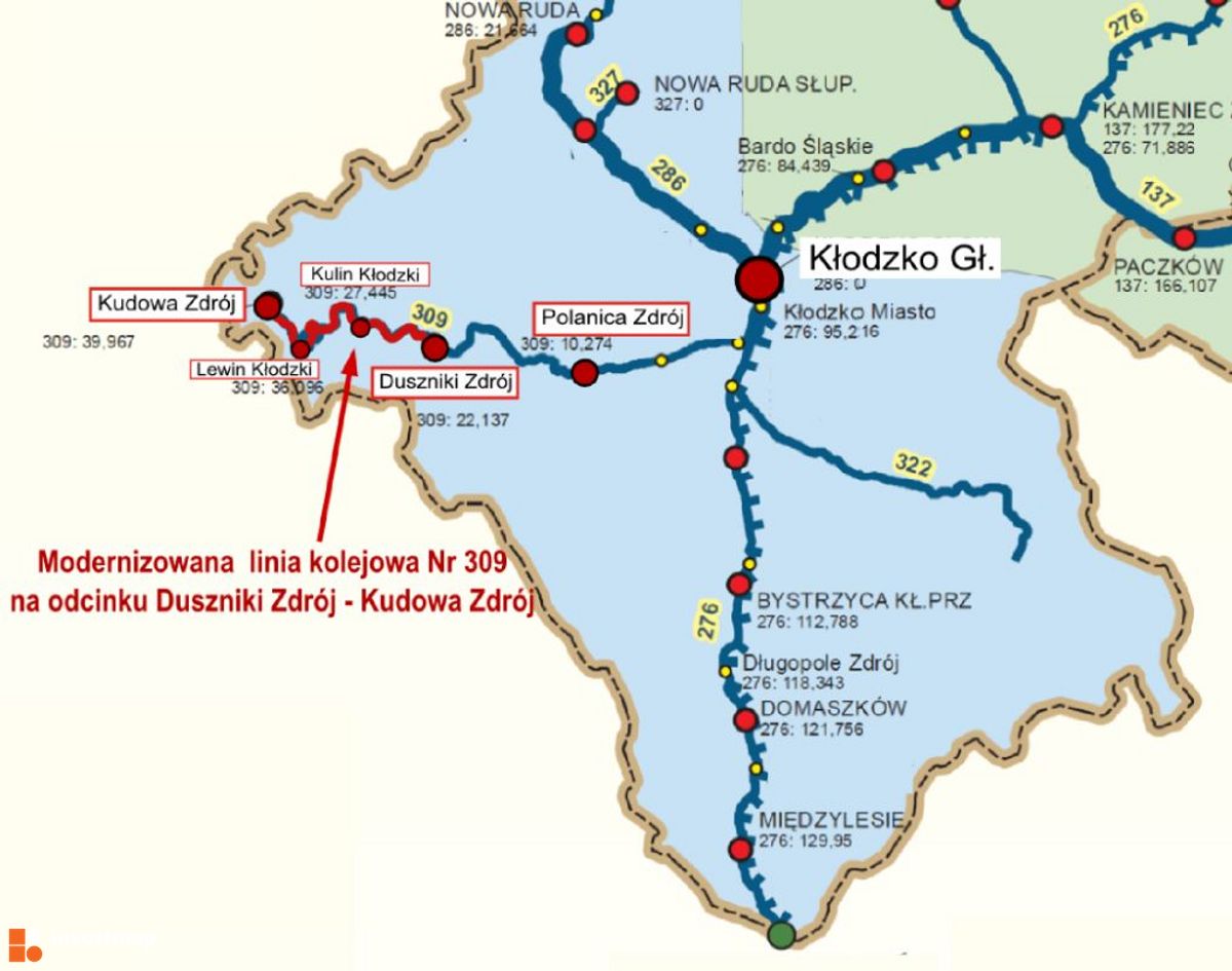 Wizualizacja Rewitalizacja linii kolejowej nr 309 Kłodzko – Kudowa-Zdrój dodał Orzech 