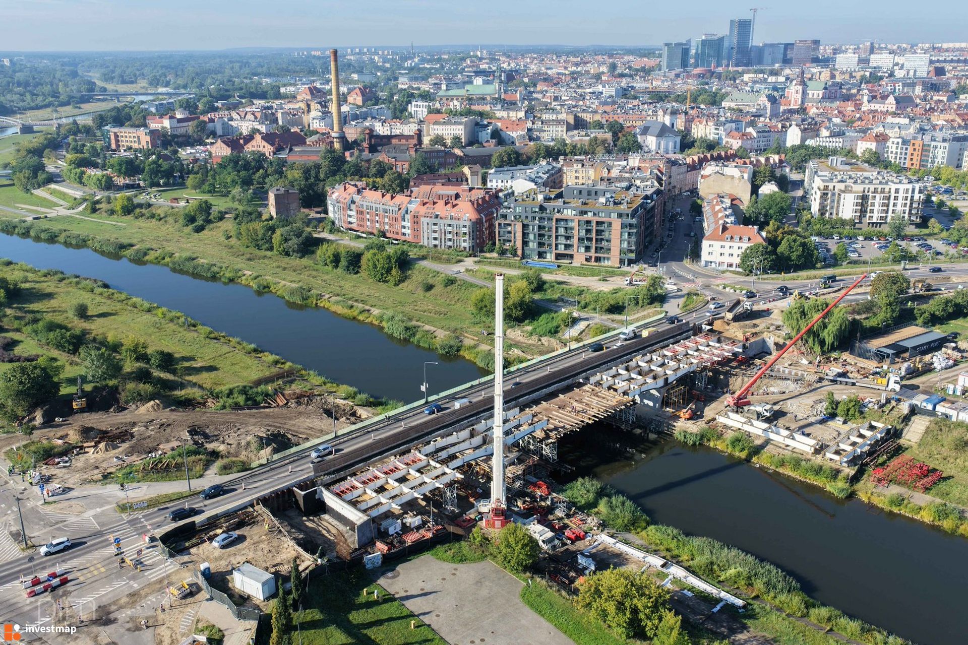 Stalowy szkielet nowego Mostu Chrobrego w Poznaniu nabiera kształtów 