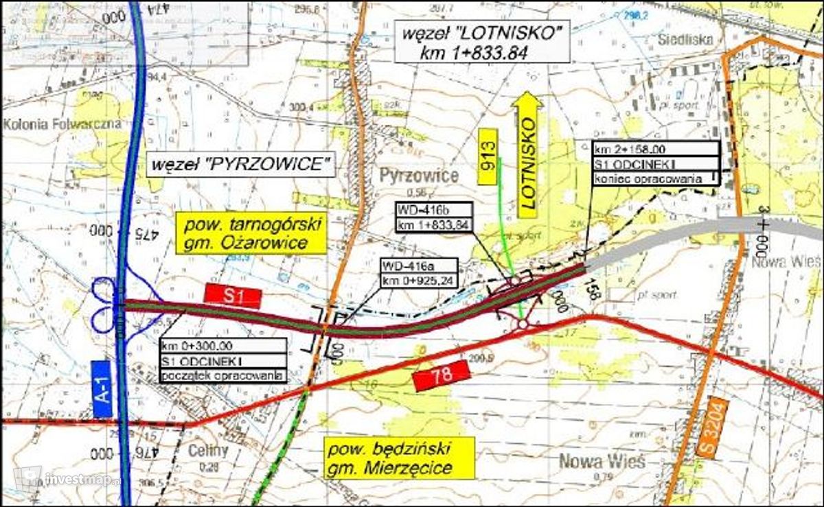 Wizualizacja [Pyrzowice] Droga S1 węzeł Lotnisko - węzeł Pyrzowice dodał Lukander 