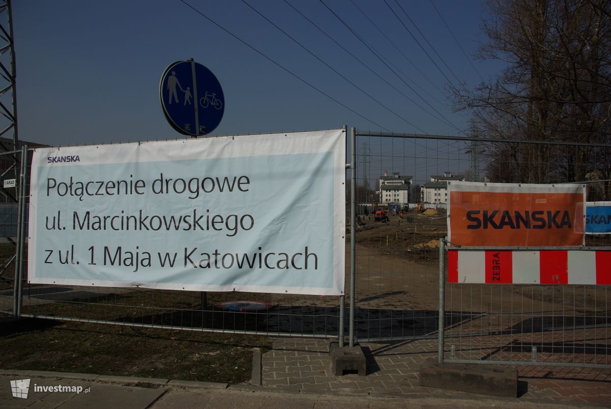 Zdjęcie [Katowice] Połączenie drogowe ul. Marcinkowskiego z ul. 1 Maja fot. Lukander 