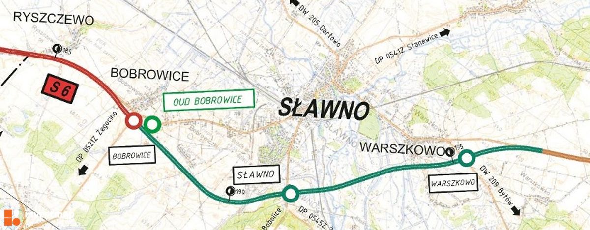 Wizualizacja Obwodnica Sławna w ciągu drogi ekspresowej S6 dodał Wojciech Jenda