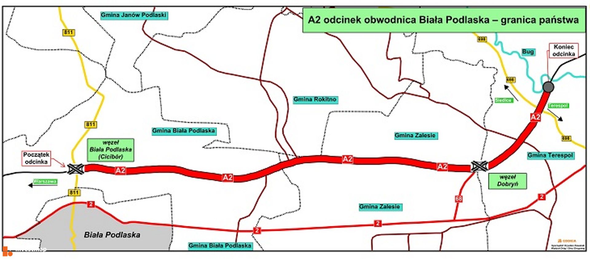 A2 Dobryń – granica państwa