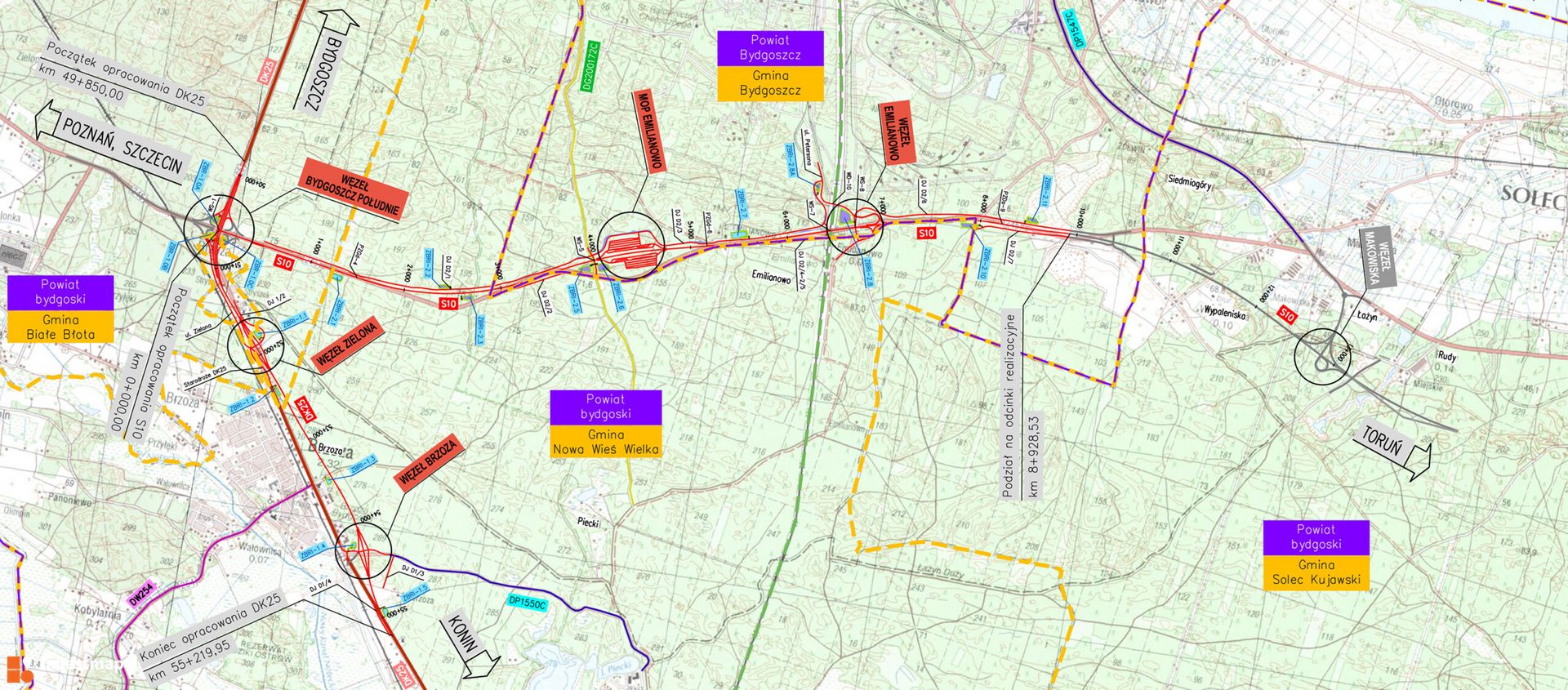 S10 Bydgoszcz Południe – Bydgoszcz Emilianowo z rozbudową DK25