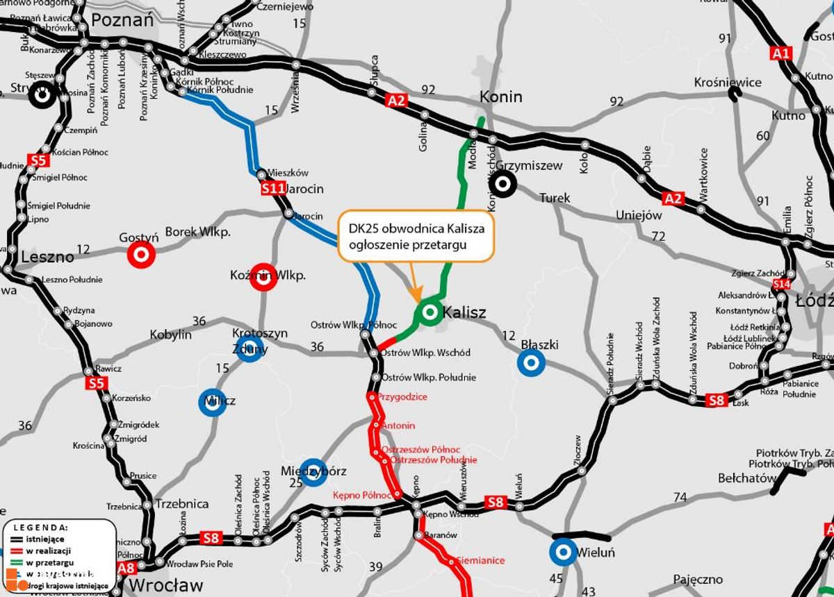 Wizualizacja DK25 obwodnica Kalisza dodał Orzech 