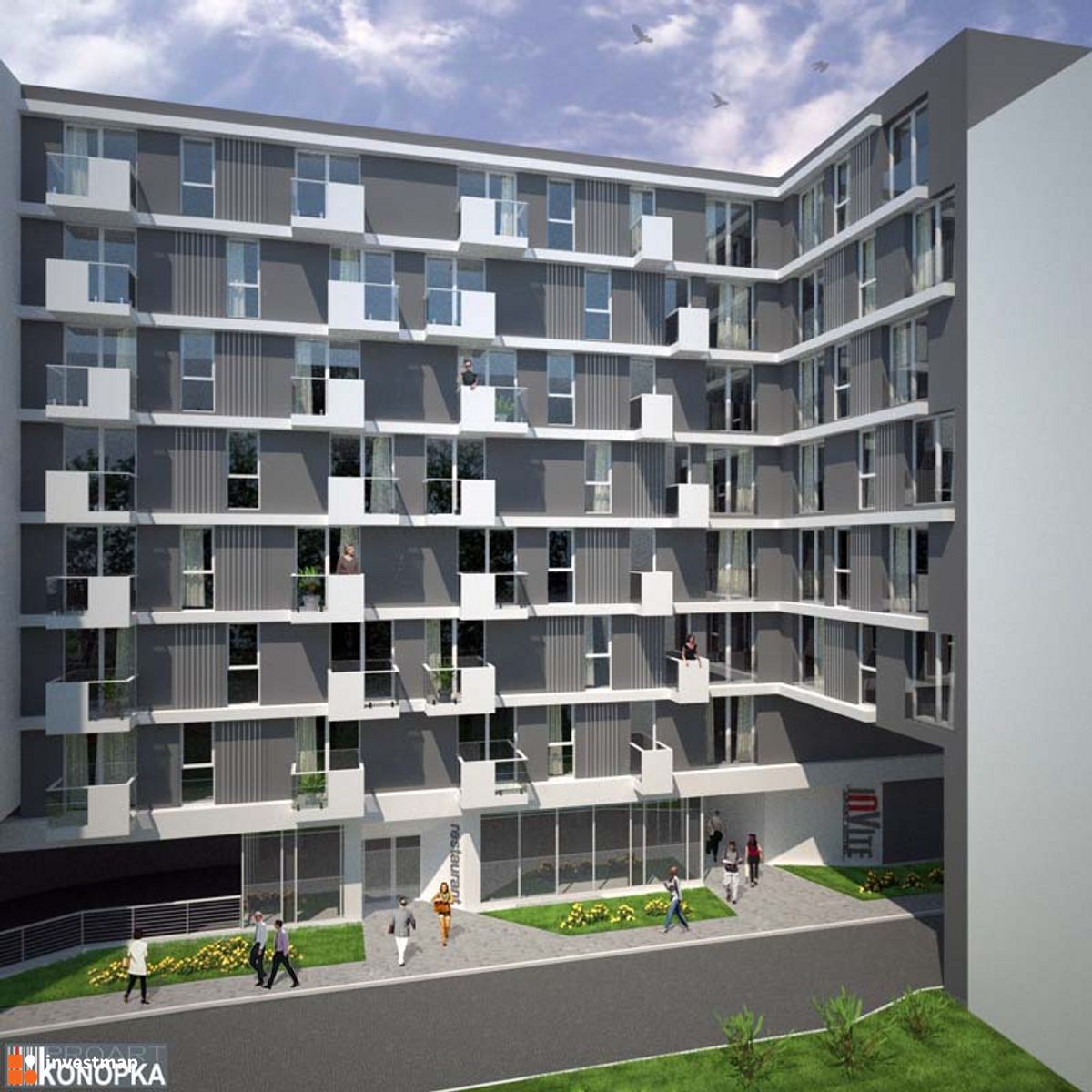 Wizualizacja [Wrocław] Kompleks biurowo-hotelowy "Hubska Center" dodał alsen strasse 67 